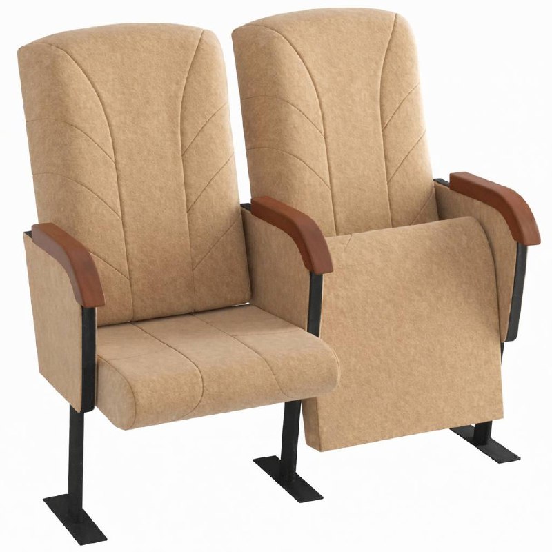 Крісло секційне MEBLIX "Спікер" з дерев'яними підлокітниками 2 секції